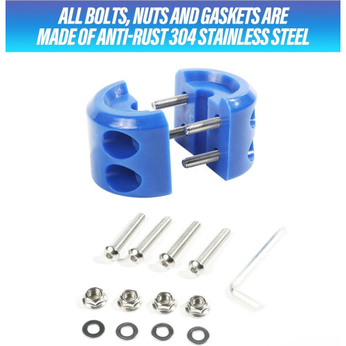 Rubber Winch Stopper for Synthetic Rope Blue 1 Pack 2