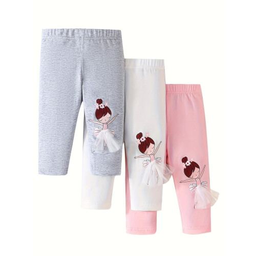 女童纯棉基础款打底裤 3条/套