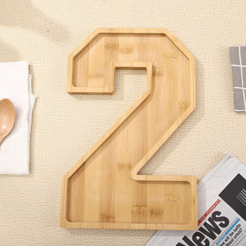 Wooden Number Serving Tray for Cheese Fruit Chocolate 2