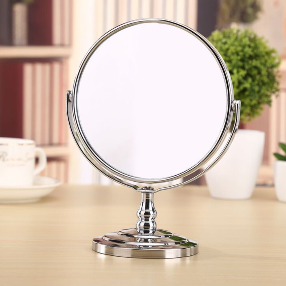 Silver Magnifying Makeup Mirror Swivel Stand