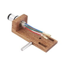 Wood Turntable Phono Cartridge Mount with Wires