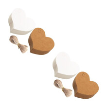 Heart-Shaped Paper Tags with String 400 pcs
