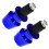 Motorcycle Handlebar End Caps Blue Aluminum 2 Pcs 1
