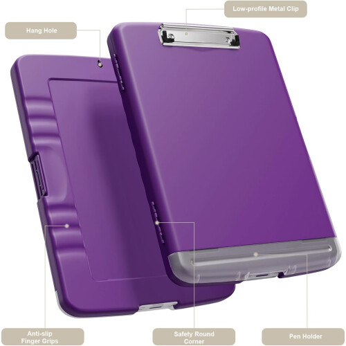 Deep Purple Clipboard with Storage 8.5" x 11" 1