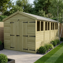8 x 19 Apex Shed Tanalised (Double Door, With Windows)
