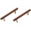 Walnut Wood Cabinet Handle Copper Foot 2 pcs 320 mm 1