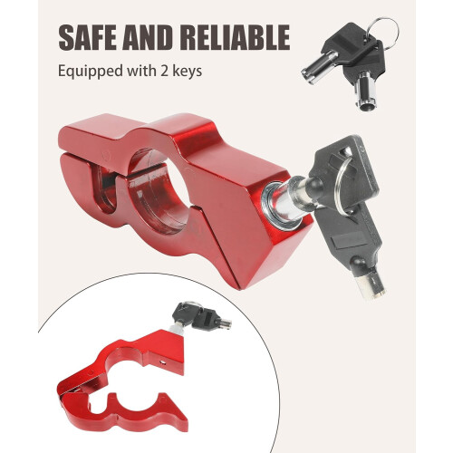 Motorcycle Brake Lock Heavy Duty Adjustable Red 2