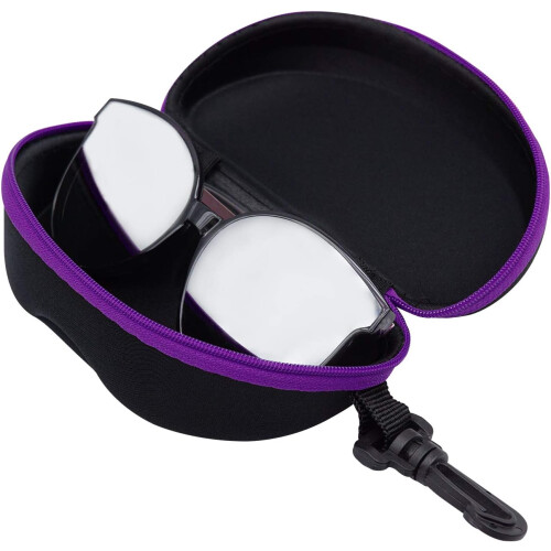 Hard Shell Sunglasses Case with Zipper and Plastic Hook 2