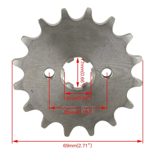 Motorcycle Front Engine Sprocket 16T 17mm for 50cc-160cc ATV 2