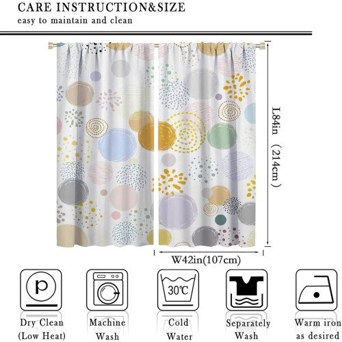 Colorful Circles Curtains Purple Orange 84x84in 1
