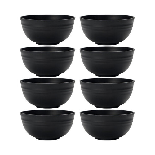 Black Grain Bowl Reusable Plastic Dinner Bowl 4 6 or 8 1
