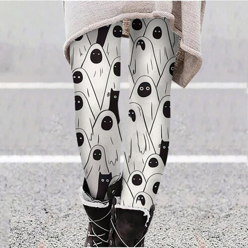 Women's Halloween Batwing Print Leggings Plus Size 1