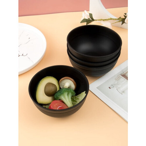Black Grain Bowl Reusable Plastic Dinner Bowl 4 6 or 8 2