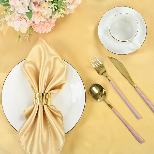 Gold Satin Napkins 40 pcs 17 inch square 2