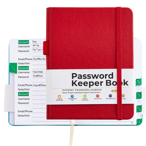 Portable Password Protector Notebook with Address Book for 1