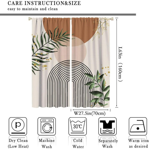 Boho Sun Curtains Brown Green 52x63in 1