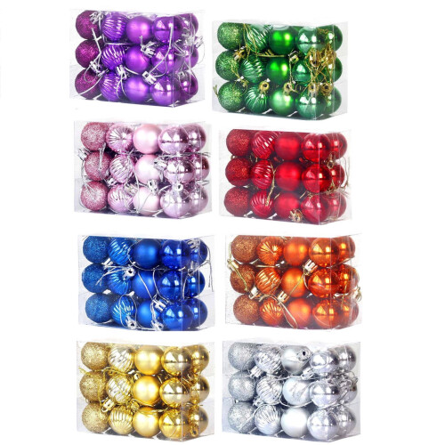 Shatterproof Christmas Ornaments Set Orange 24 pcs 2