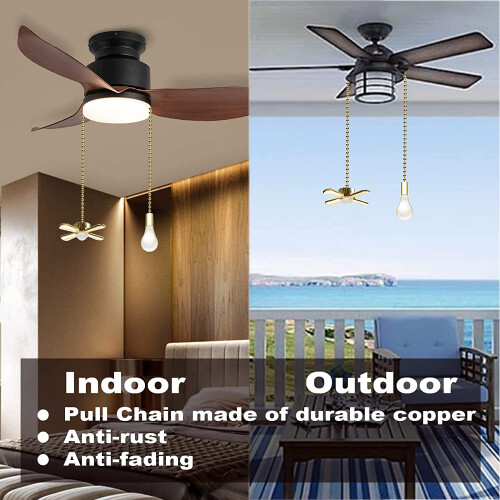 Gold Ceiling Fan Pull Chain Extension Set 13.6 inch 1