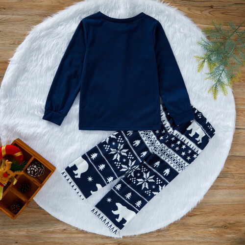 Matching Family Pajama Sets Blue Tree Long Sleeve Tee and 2