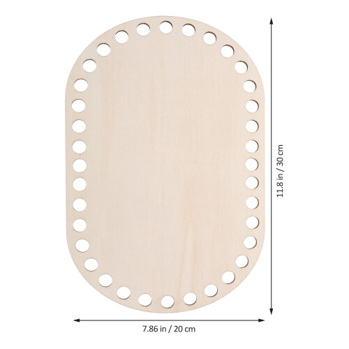 Beige Wood Basket Base for DIY Weaving 2 pcs 1