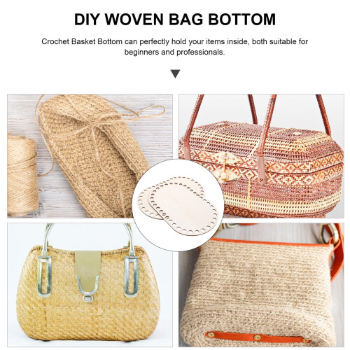 Beige Wood Basket Base for DIY Weaving 2 pcs 2