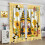 Yellow Check Bee Curtains with Gnome Honey Design Thermal 5
