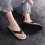 Men's Wood Grain Leather Flip Flops – Lightweight, 6