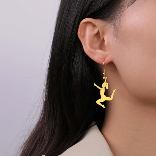 Gymnastics Earrings Ballet Gymnast Studs Dangles Team USA 1