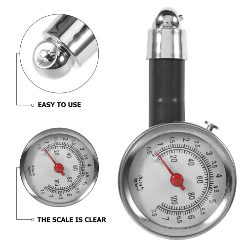Black Dial Tire Pressure Gauge 0-60 PSI 2