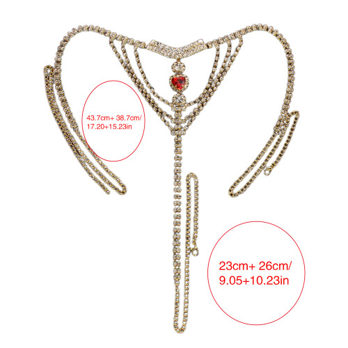 Crystal Heart G-string Thong with Waist Belt 2