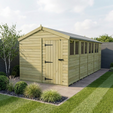 8 x 19 Apex Shed Tanalised (Single Door, With Windows)
