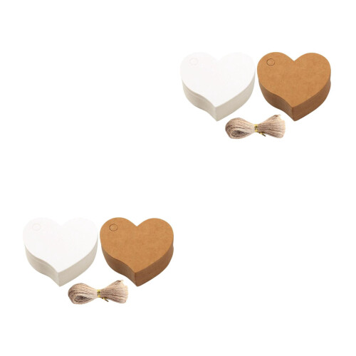 Heart-Shaped Paper Tags with String 400 pcs 2