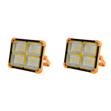 2X Projecteur Solaire LED 3000W Rechargeable D'Urgence pour Camping, Projecteur D'Extérieur Étanche et Portable 3000W