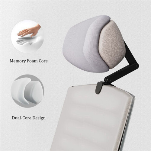 Adjustable Memory Foam Headrest-Ergonomic Neck Support Pillow with Flexible Height and Angle,