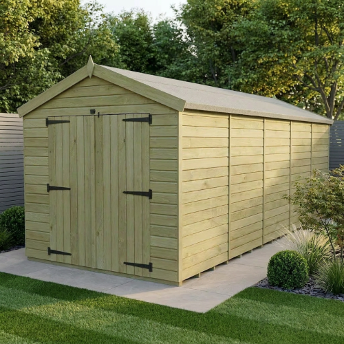 8 x 20 Apex Shed Tanalised (Double Door, No Windows)