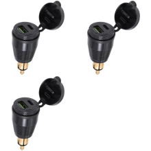 3X Wtyczka Motocyklowa Wodoodporna Ładowarka DIN do Ładowarki USB QC3.0 i Gniazda Adaptera Zasilania Typu C 30W