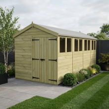 8 x 20 Apex Shed Tanalised (Double Door, With Windows)