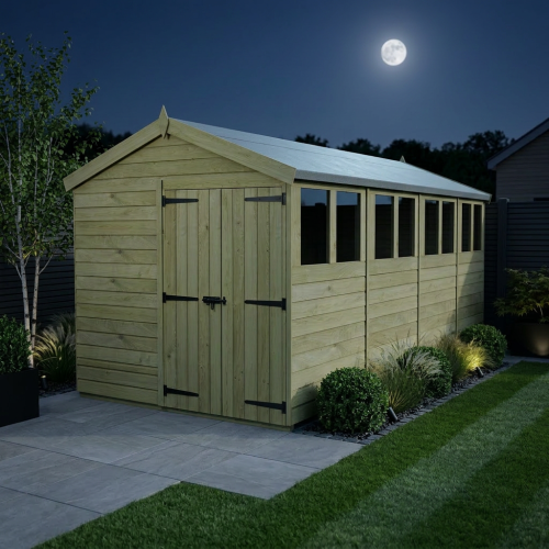 8 x 20 Apex Shed Tanalised (Double Door, With Windows) 2
