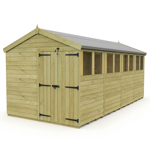 8 x 20 Apex Shed Tanalised (Double Door, With Windows) 1