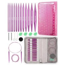 13 Sizes Circular Knitting Needles Set, 3.0-10.0 mm with Leather Case & 4 Cables, Ideal for Blankets