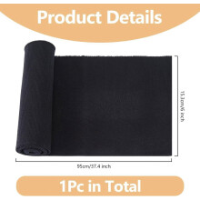 Black rib cotton stretch knit fabric cuff trim 37 x 6 inches