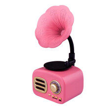 Portable Bluetooth Speaker with Phonograph Design USB Player