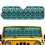 Foldable Aztec Sun Shade Blue Turquoise 52.95" x 16.14" 1