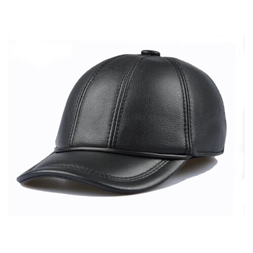 Men's Real Leather Baseball Cap Adjustable Sheepskin