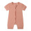 Baby Rompers Front Zipper Short Sleeve Solid Crewneck 1