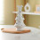 White Ceramic Christmas Tree with Lights and Star Cutouts 1