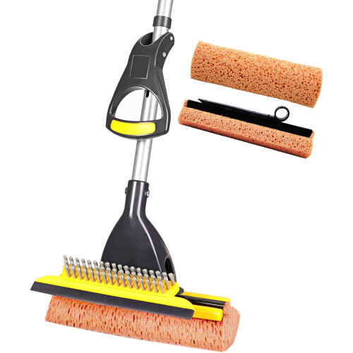 Sponge Mop with Telescopic Handle 42.5–52 Inch