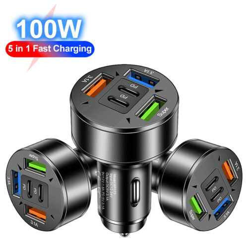 5-Port Car Charger Adapter for Multiple Devices