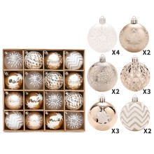 Christmas Tree Ornaments Red Green Gold 16PCS