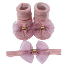AWZXDE Soft Sole Baby Socks with Bow Hairband